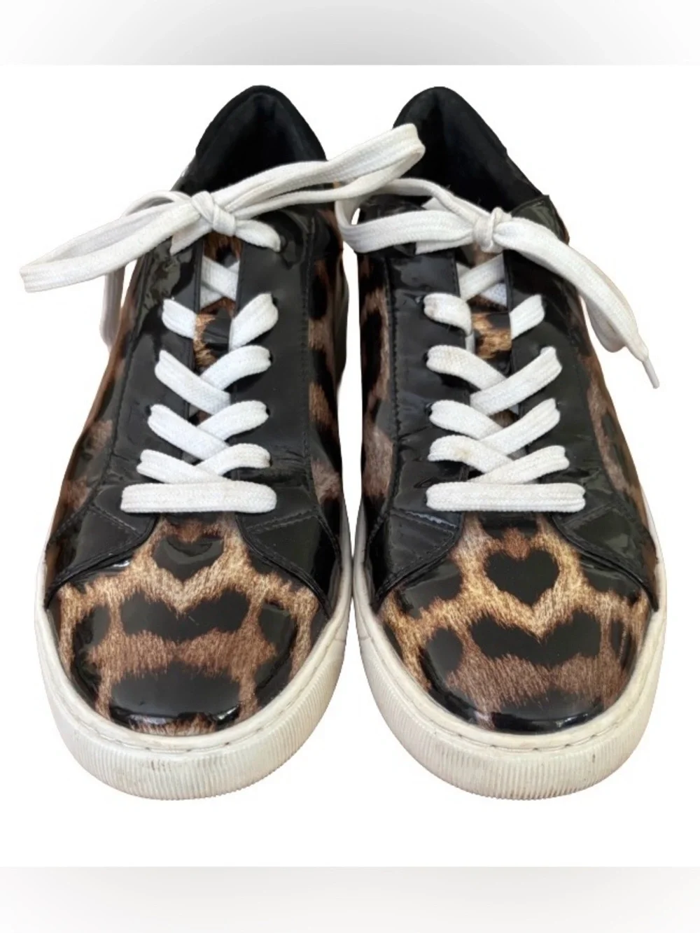 Vaneli Sport Colter Camel Leopard & blk patent lace up Snkrs WM 7.5 athleisure